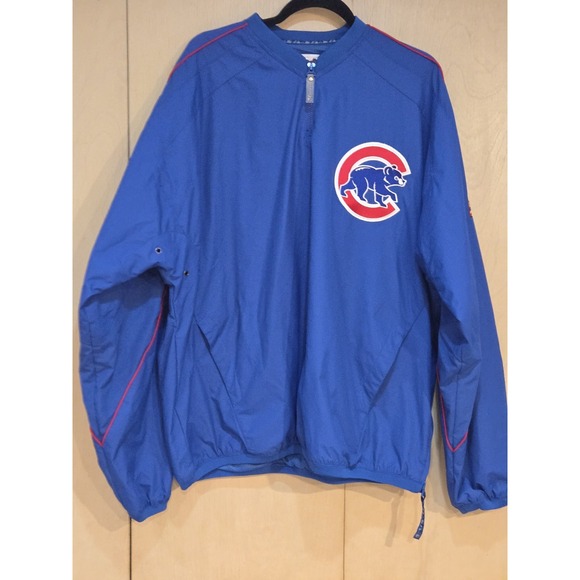 2007 Chicago Cubs Majestic NetJets Wrigley Field Jacket Men's XL Rare MLB